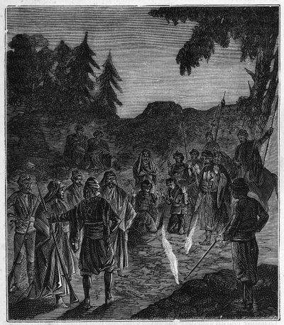 Ateshgah of Baku - Atechgah (požární dům poblíž Baku) (chrám uctívačů ohně v Ázerbájdžánu) Rytina v "" Vědy dostupné všem - populární fyzika a chemie"" od Alexise Clerca - konec 19. století. Soukromá sbírka. od French School