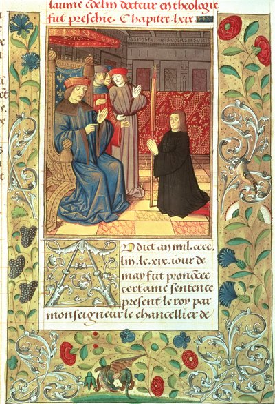 Atlas paní Fr.2679 f.377 Jacques Coeur (asi 1395-1456) před Karlem VII. (1403-61) asi 1390-1453 od French School