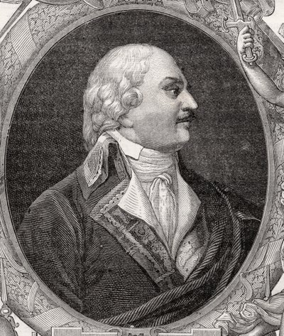 Auguste-Henri-Marie-Picot, markýz de Dampierre, vyrytý Stephanem Pannemakerem (1847-1930) z „Histoire de la Revolution Francaise“ od Louise Blanca (1811-82) od French School