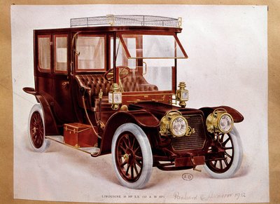 Automobilový průmysl: Model limuzíny o výkonu 20 HP z produkce firem Panhard a Levassor od French School