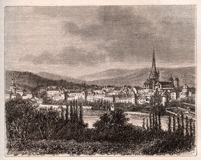 Autun - departement Saone-et-Loire - rytina v „La France illustrée: geografie, historie, statistická správa“ od V.A. Malt-Brown. 1884 od French School
