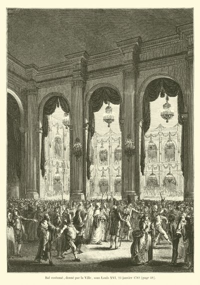 Kostýmní ples, pořádaný městem za Ludvíka XVI., 23. ledna 1782 od French School