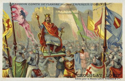 Baldwin IX, hrabě z Flander, prohlášen císařem Konstantinopole, 1204 od French School
