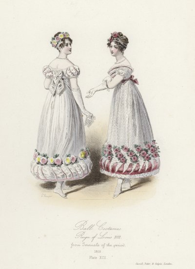 Plesové kostýmy, vláda Ludvíka XVIII od French School
