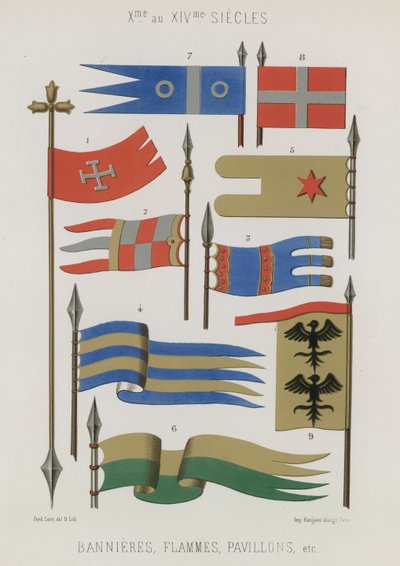 Transparenty, fáborky, vlajky 10. až 14. století od French School