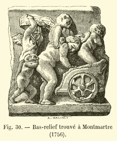 Basreliéf nalezený v Montmartru, 1756 od French School