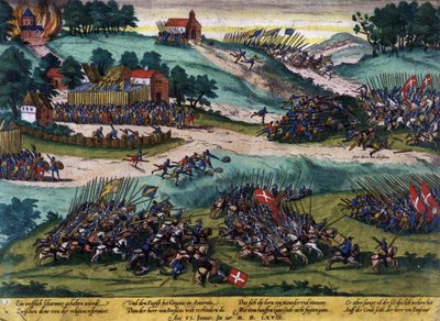 Bitva u Cognacu v roce 1568 (válka náboženství). od French School