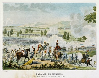 Bitva u Marenga (Piemont - Itálie) 14. června 1800, během níž Bonaparte zvítězil nad Rakušany. od French School