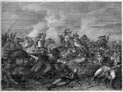 Bitva u Saint-Dizier, 27. ledna 1814 (spojenecká ruská vojska proti francouzským gardovým dragounům) Bitva u Saint Dizier - nádherná nájezd strážných draků - Bitva strážných draků proti Rusům z Landskoi - v „Histoire de l