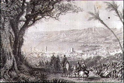 Bejrút v 60. letech 19. století (rytina) od French School