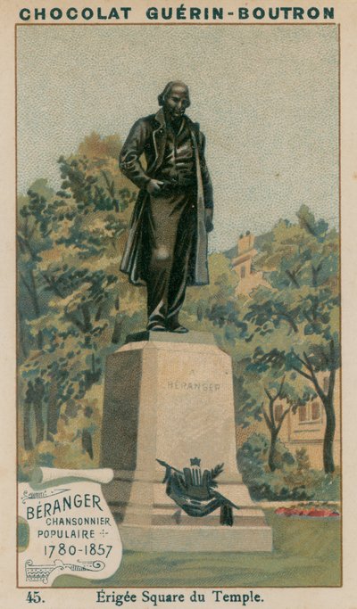 Beranger, Chansonnier Populaire, 1780-1857, Erigee Square du Temple od French School