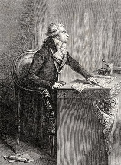 Bertrand Barere de Vieuzac z „Histoire de la Revolution Francaise“ od Louise Blanca (1811-82) od French School