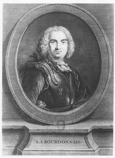 Bertrand François Mahé, hrabě z La Bourdonnais (rytina) od French School