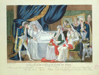 Narození Napoleona II., římského krále, 20. března 1811 od French School