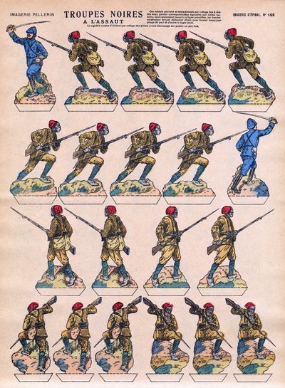 Černé jednotky vtrhly do francouzské Armee z afrických kolonií. Imaging of Epinal, začátek 20. století. od French School