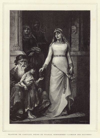 Blanche Kastilská, královna choť Ludvíka VIII. Francouzského a matka Ludvíka IX od French School