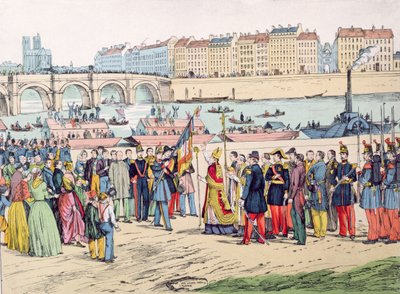 Požehnání vlajek v Paříži před odjezdem kolonistů do Alžírska v roce 1843, 1935 od French School