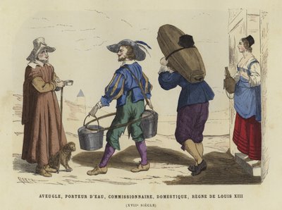 Slepec, nosič vody, komisař a domácí sluha, vláda Ludvíka XIII. Francouzského, 17. století od French School