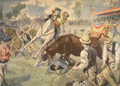 Krvavá nehoda v Arles, ilustrace z Le Petit Journal: Supplement illustre, 1898 od French School