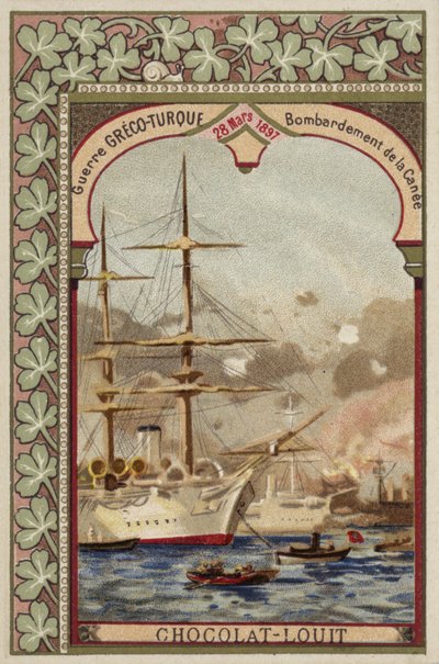 Bombardování Chanie, Kréta, řecko-turecká válka, 28. března 1897 od French School