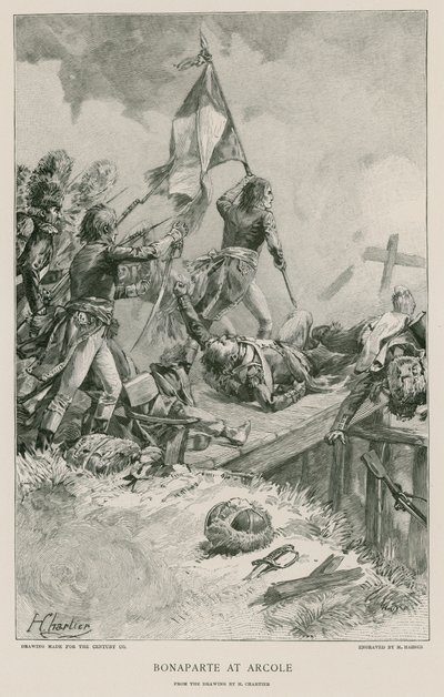Bonaparte v Arcole od French School