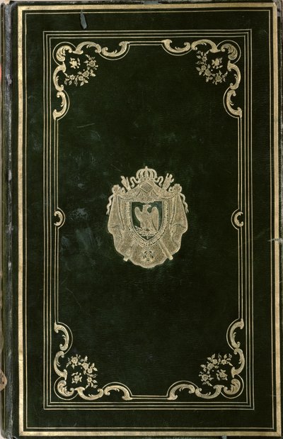 Knižní vazba s erbem Napoleona Bonaparta (1769-1821) (zelená kůže a zlato) od French School