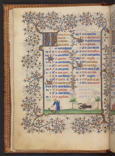 Kniha hodin, Přidat MS 32454 f.4v, Francie od French School