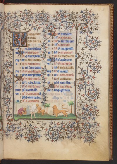 Kniha hodin, Přidat MS 32454 f.5r, Francie od French School