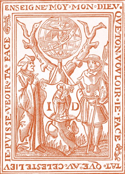 Štítek Jehana St. Denise, knihkupce v Paříži od French School