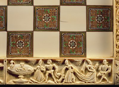 Okraj šachovnice s vyobrazením dvorského života, 1415 od French School