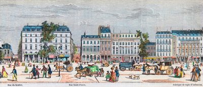 Boulevard Poissonniere jižní strana - Rue du Sentier - Rue Saint Fiacre - Rytina v „Tableau-de-Paris“ od Edmonda Texiera 1852 od French School