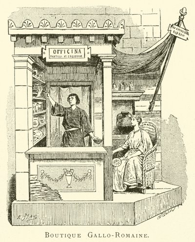 Boutique Gallo-Romaine (rytina) od French School