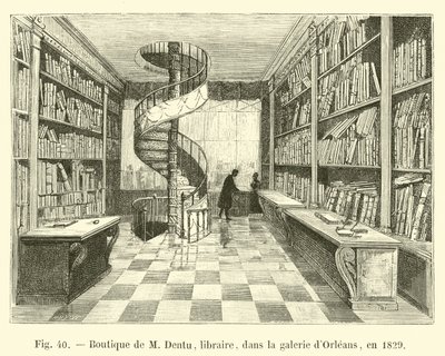 Obchod M Dentu, knihkupce, v galerii Orleans, v roce 1829 od French School