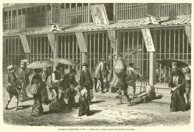 Lékárník v Yedo (rytina) od French School