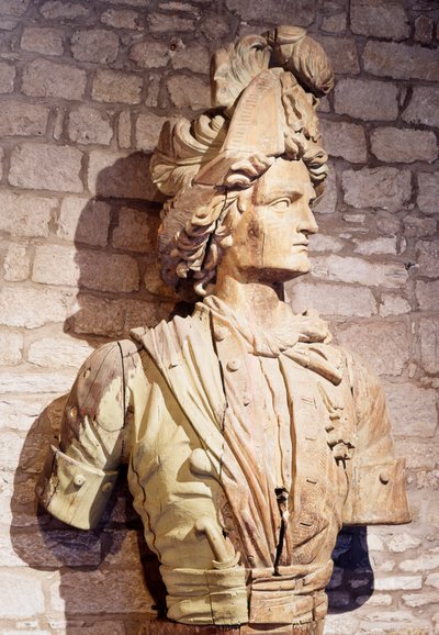 Figura na luku: busta francouzského lupiče. Saint Malo ze 17. století, městské muzeum od French School