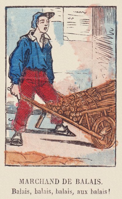Prodejce košťat. Košťata, košťata, košťata, košťata! , kolem roku 1819 (tisk) od French School