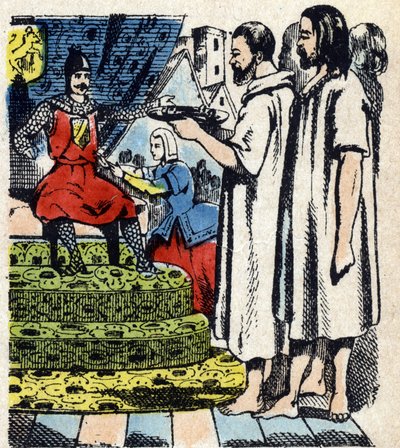 Měšťané z Calais před Edwardem III v roce 1346, Epinal Obrázek 19. století (rytina) od French School