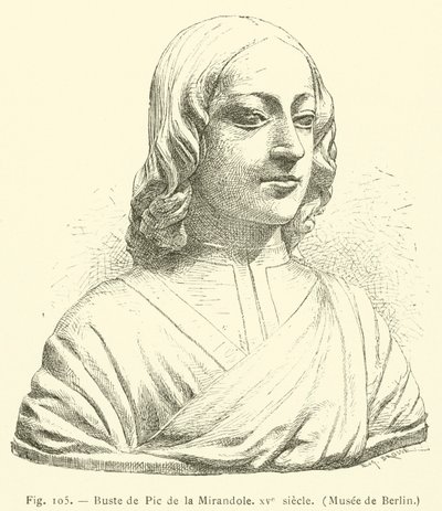 Busta Pic de la Mirandola, 15. století, Muzeum Berlína (rytina) od French School