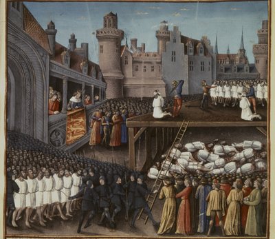 KŘESŤANÉ: Richard I. sleduje stětí muslimské posádky v Akkonu 20.... od French School