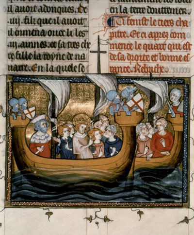 Sedmá křížová výprava: Ludvík IX. odjíždí na sedmou křížovou výpravu (1248-54). od French School