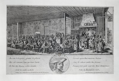 Cabaret du Tambour Royal od Jean Ramponneau (1724-1802), rytina. Francie od French School