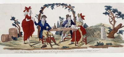 Café à Paris: chez Chereau, rue Jacques - rytina od French School