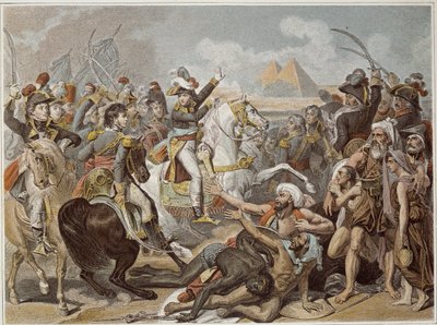 Kampaň (expedice) do Egypta (1798-1801): Napoleon v bitvě u pyramid (21. července od French School