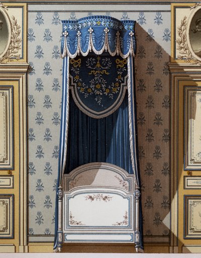 Postel s nebesy, dekorativní design pro stěny ložnice od French School