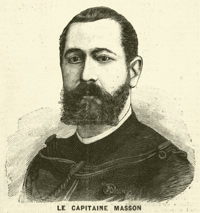 Kapitán Pierre Masson, francouzský voják a průzkumník (rytina) od French School