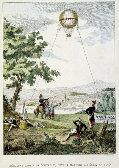 Zajatý aerostat Jean Marie Joseph (Jean-Marie-Joseph) Coutelle (1748-1835), před obležením Mohuče od French School