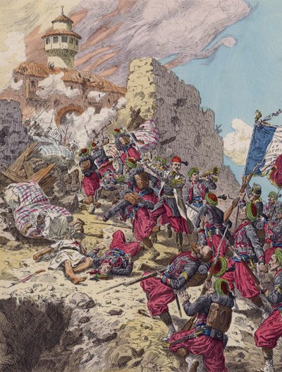 Dobytí Constantine v Alžírsku Francouzi od French School