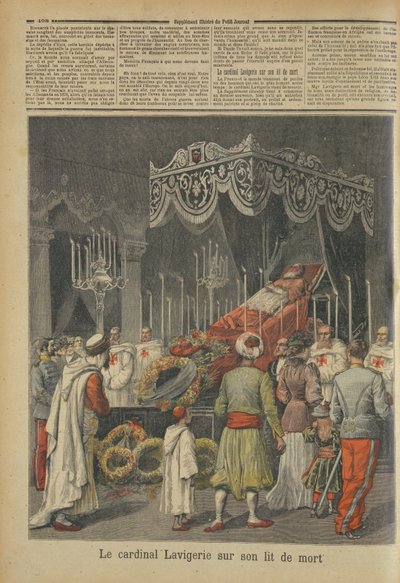 Kardinál Lavigerie (1825-92) na smrtelné posteli, z Le Petit Journal, 17. prosince 1892 od French School