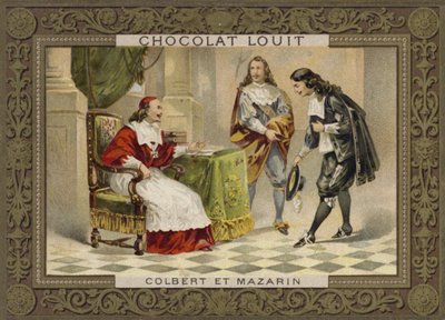 Kardinál Mazarin a Jean-Baptiste Colbert, francouzští státníci, 17. století od French School