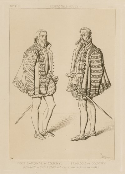 Kardinál Odet de Coligny (1517-1571) a Francois de Coligny (1557-1591) od French School